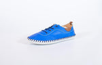 Shoozy Iris Bright Blue Ladies Leather Plimsoll.