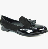 Lorretta Ladies Black Tassle Loafer