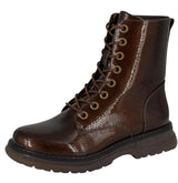 Ladies Cipriata Annetta Bronze Faux Patent Leather Ankle Boots