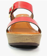 Fawn Ladies Red Wedge Sandals