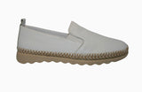 Shoozy Fiona Ladies White Leather Slip On Shoes