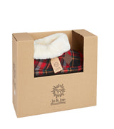 Ladies Glenroyal Highlander Red Tartan Bootee Slippers