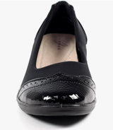 Natasha Ladies Black Elasticated Comfort Shoe