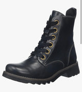 Fly London Ragi539 Black Leather Ankle Boots