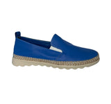 Fiona Ladies Bright Blue Leather Slip on Shoes