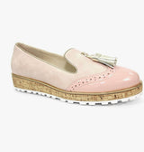 Michaela Ladies Pink Tassel Wedge Shoes