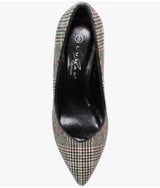 Samia Ladies Tartan Print Court Shoes