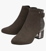 Lotus Cassandra Grey Print Suede Effect Boots