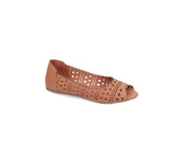 Modella Anna Ladies Tan Leather Peep Toe Pumps