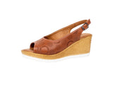Bethany Ladies Tan Leather Wedges