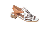 Modella Beatrice Ladies Silver Leather Low Heeled Sandals