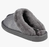 Ladies Sparkle Dark Grey Slippers