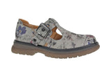 Cipriata Cira Ladies Grey Floral T-Bar Shoes