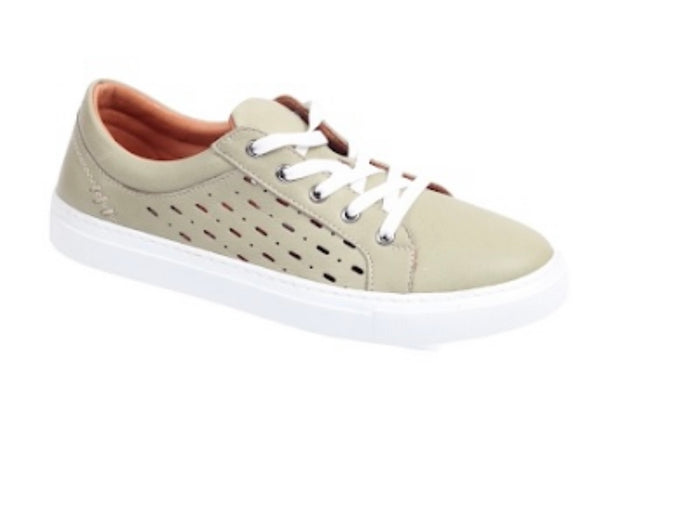 Modella Amber Ladies Khaki Leather Trainers
