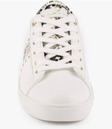Florie Ladies White Snake Print Trainers