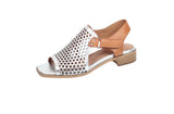 Modella Beatrice Ladies Silver Leather Low Heeled Sandals
