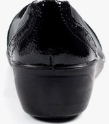 Natasha Ladies Black Elasticated Comfort Shoe