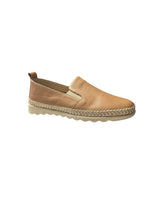 Fiona Ladies Beige Leather Slip on Shoes