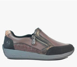 Rieker N1151-90 Ladies Brown Leather/Textile Shoes