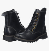 Fly London Ragi539 Black Leather Ankle Boots