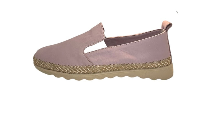 Fiona Ladies Purple Leather Slip On Shoes