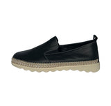 Shoozy Fiona Ladies Black Leather Slip On Shoes