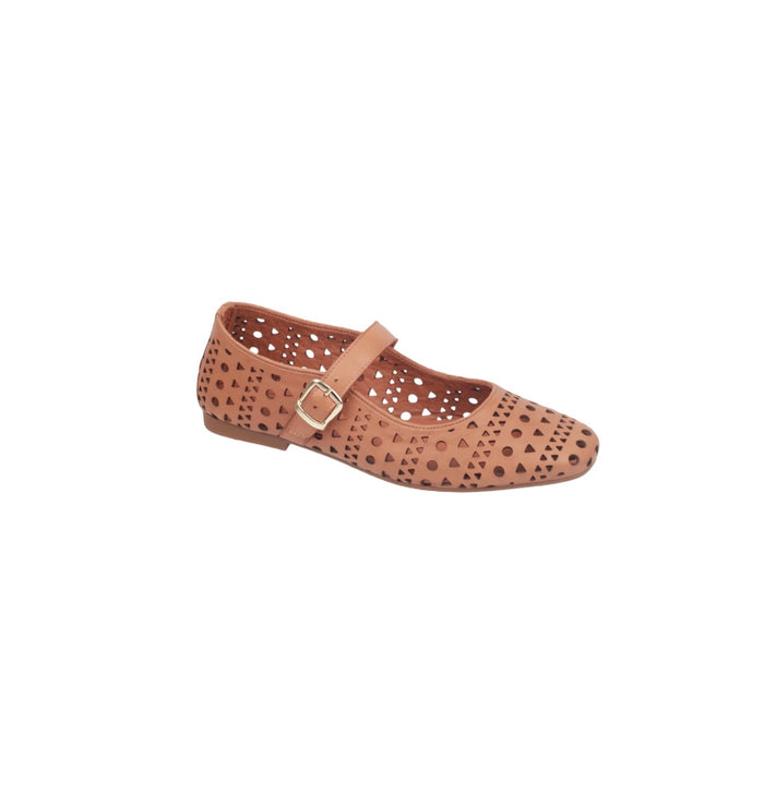 Modella Amy Ladies Tan Leather Mary Jane Style Shoes