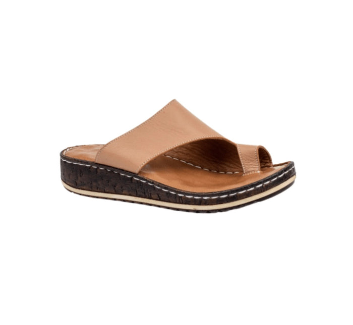 Modella Alice Ladies Tan Leather Toe Loop Sandals