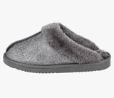 Ladies Sparkle Dark Grey Slippers