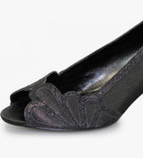 Dalia Black Peep Toe Court Shoes