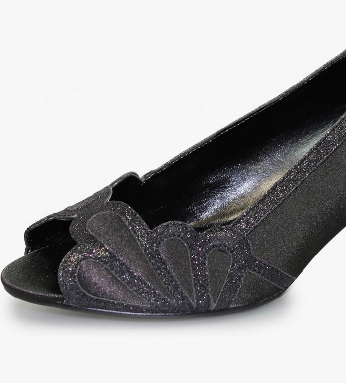 Dalia Black Peep Toe Court Shoes