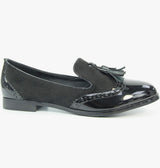 Lorretta Ladies Black Tassle Loafer