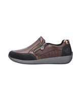 Rieker N1151-90 Ladies Brown Leather/Textile Shoes