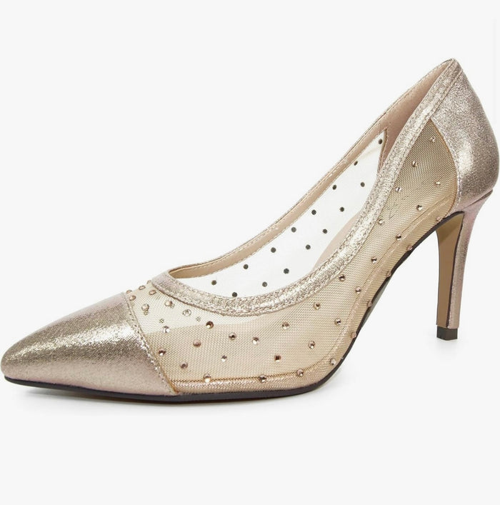 Cleopatra Rose Gold Pointed Court Shoes