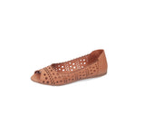 Modella Anna Ladies Tan Leather Peep Toe Pumps