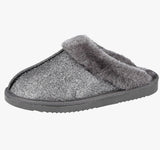 Ladies Sparkle Dark Grey Slippers