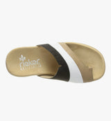 Rieker Ladies Beige multi toe post mule sandals