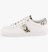 Florie Ladies White Snake Print Trainers