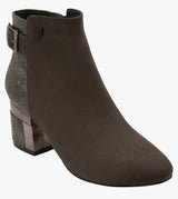 Lotus Cassandra Grey Print Suede Effect Boots