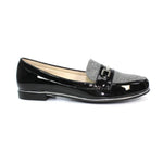 Lunar Antonella Black/Grey Patent Loafer’s