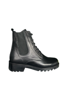 Modella Darwin Ladies Black Leather Chunky Ankle Boots