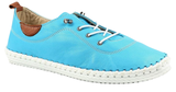 Shoozy Iris Aqua Ladies Leather Plimsoll.