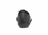 Shoozy Iris Black/Black Ladies Leather Plimsoll.