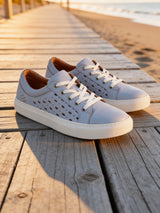Amber Ladies Sky Blue Leather Trainers