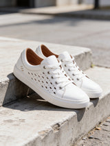 Modella Amber Ladies White Leather Trainers