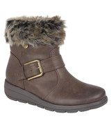 Cipriata Ladies Coralla Brown Fur Trimmed Ankle Boots