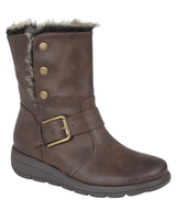 Cipriata Ladies Coralla Brown Fur Trimmed Ankle Boots