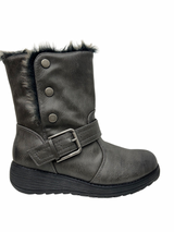 Cipriata Ladies Coralla Grey Faux Fur Trimmed Ankle Boots