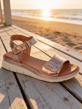 Modella Ava Ladies Rose Gold Leather Sandals