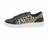 Lunar Caine Ladies Black Leather Trainer